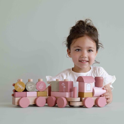Little Dutch Blokkentrein Roze