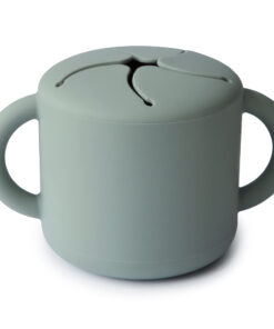 Mushie Siliconen Snackcup Cambridge Blue