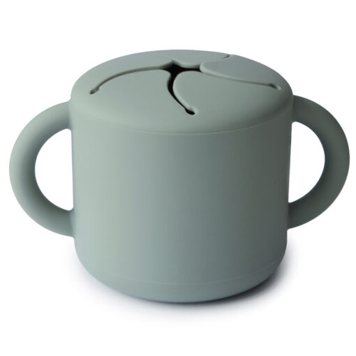 Mushie Siliconen Snackcup Cambridge Blue