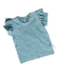 Ruffle T-Shirt Dots Dusty Mint