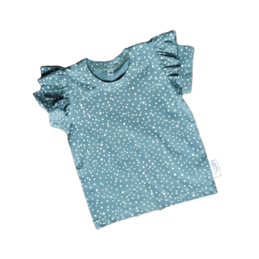 Ruffle T-Shirt Dots Dusty Mint