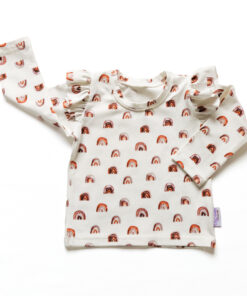 Longsleeve Ruffle Regenboog Lichtbruin