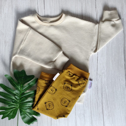 Oversized Sweater Wafel Lichtbeige - Afbeelding 7