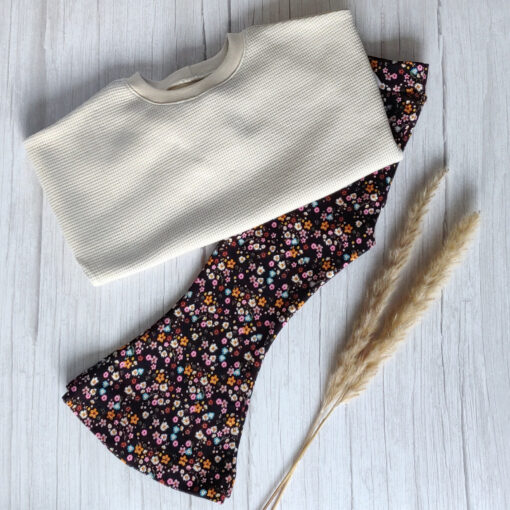 Flared Pants Bloemetjes Zwart - Afbeelding 2
