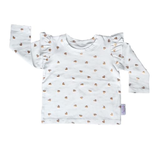 Longsleeve Ruffle Foil Hartjes
