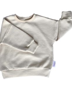Oversized Sweater Wafel Lichtbeige