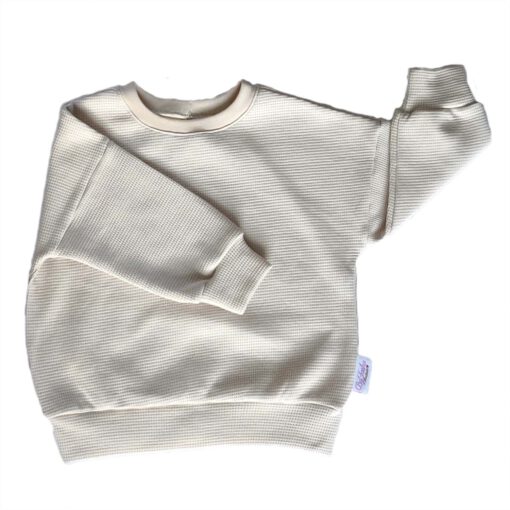 Oversized Sweater Wafel Lichtbeige