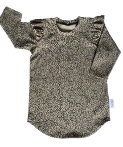 Ruffle Dress Leopard Zand