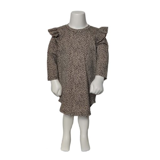 Ruffle Dress Leopard Zand - Afbeelding 2